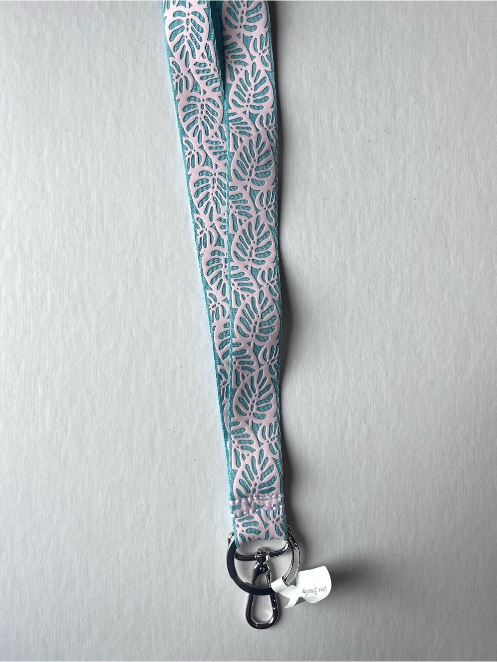 Vera Bradley Wide Lanyard in Rainforest Canopy NWT Gummy Leaf Print Key Holder